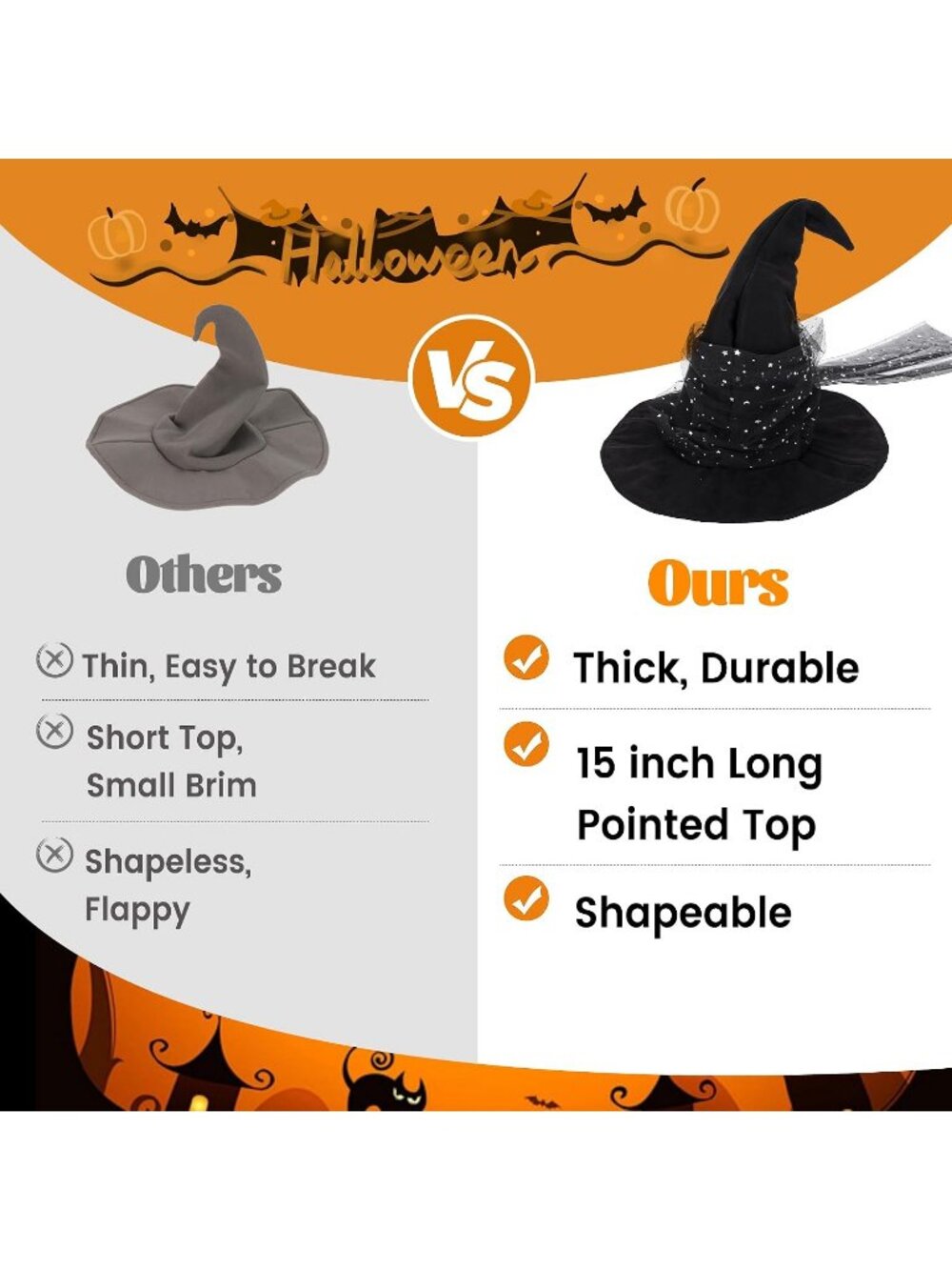 Wizard Mesh Black Hat for Adult Halloween Costume Witch Cosplay Accessory - Picture 4 of 7